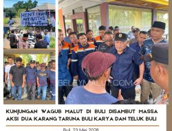 Kunjungan Wagub Malut di Buli Disambut Massa Aksi Dua Karang Taruna Buli Karya dan Teluk Buli