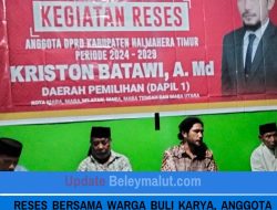 Reses Bersama Warga Buli Karya, Anggota DPRD Haltim, Kriston Batawi, A.Md
