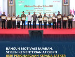 Bangun Motivasi Jajaran, Sekjen Kementerian ATR/BPN Beri Penghargaan kepada Satker Pengelola Kearsipan Terbaik