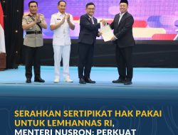 Serahkan Sertipikat Hak Pakai untuk Lemhannas RI, Menteri Nusron: Perkuat Kepastian Hukum Aset Negara