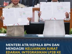Menteri ATR/Kepala BPN dan Mendagri Keluarkan Surat Edaran, Integrasikan LP2B ke Dalam RTRW dan RDTR