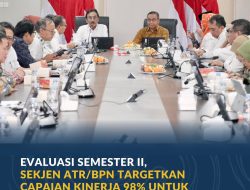 Evaluasi Semester II, Sekjen ATR/BPN Targetkan Capaian Kinerja 98% untuk Tahun 2026