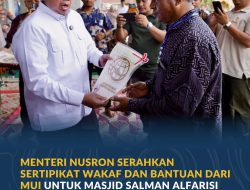 Menteri Nusron Serahkan Sertipikat Wakaf dan Bantuan dari MUI untuk Masjid Salman Alfarisi Aceh Tamiang