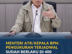Menteri ATR/Kepala BPN: Pengukuran Terjadwal Sudah Berlaku di 400 Kantor Pertanahan