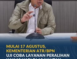 Mulai 17 Agustus, Kementerian ATR/BPN Uji Coba Layanan Peralihan Hak 10 Hari di 15 Kantah