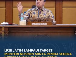 LP2B Jatim Lampaui Target, Menteri Nusron Minta Pemda Segera Integrasikan ke dalam RTRW